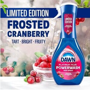 Limited Edition New Dawn Powerwash Spray Dish Soap Frosted Cranberry 16 Fl Oz